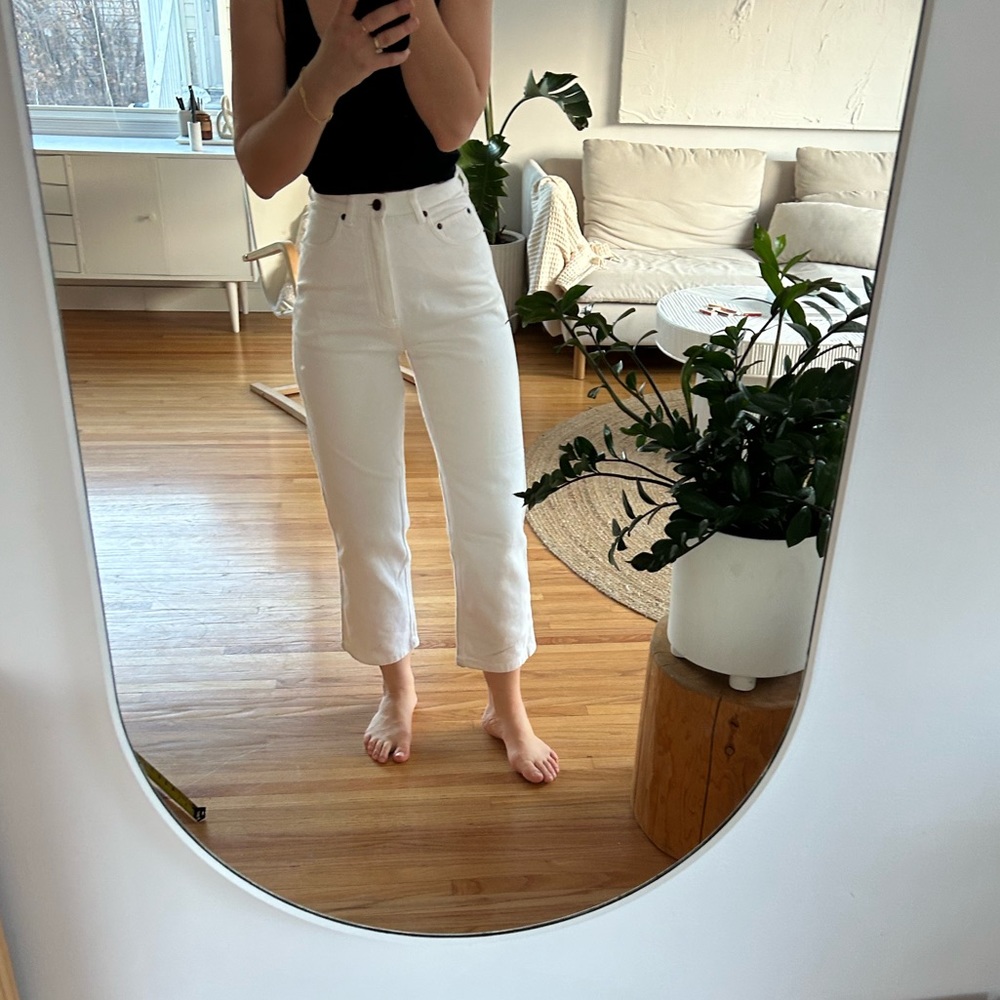 Vintage Straight White Jeans